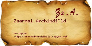 Zsarnai Archibáld névjegykártya